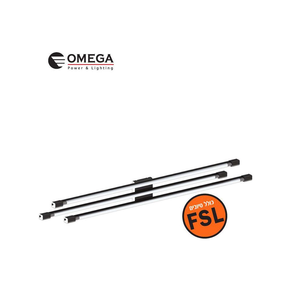 גוף תאורה צמוד תקרה אור לבן 3x22W T5 Cannes שחור