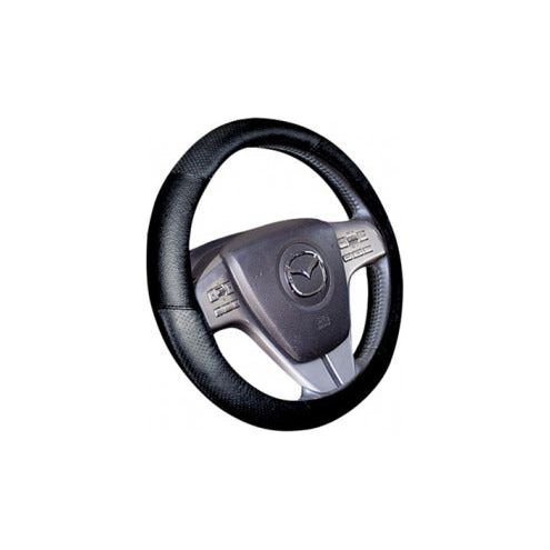 כיסוי הגה עור אלפא שחור