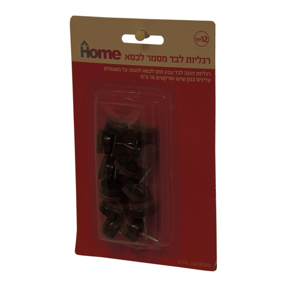 רגלית לבד מסמר לכסא 16 מ"מ חום