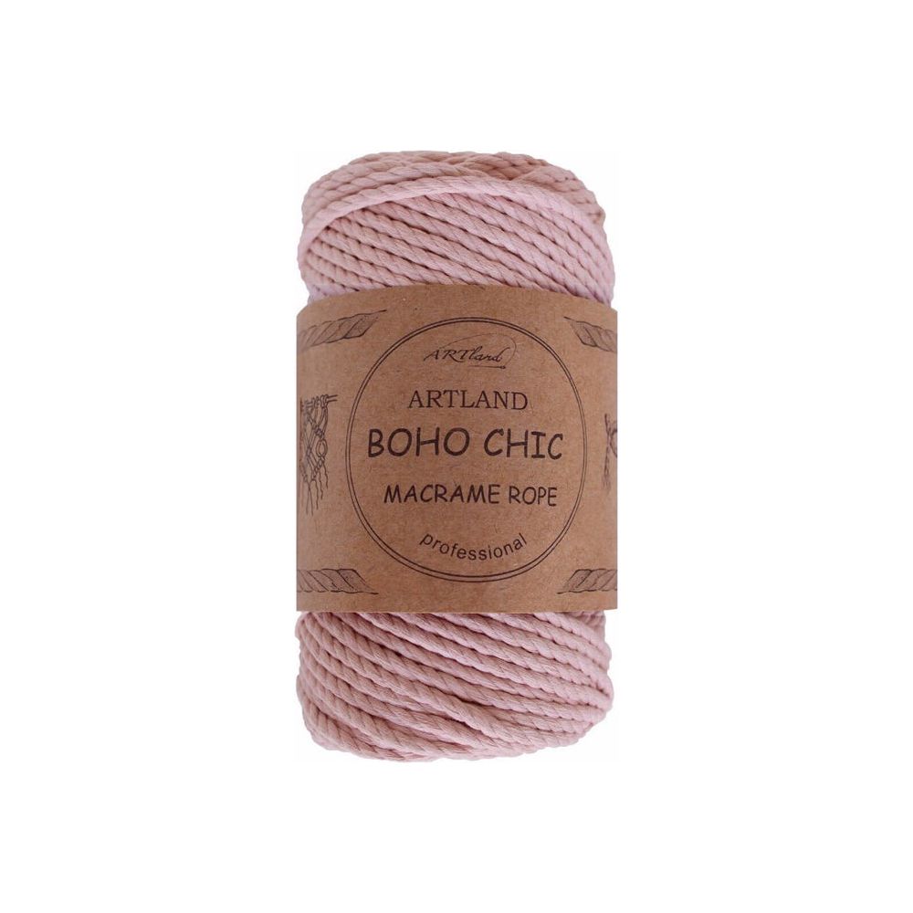 חוט מקרמה בוהו שיק 4 מ"מ - פודרה - למכירה באתר בלבד