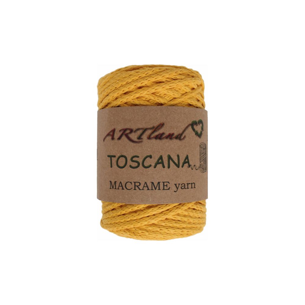 חוט מקרמה טוסקנה קלוע- 4 מ"מ צהוב חרדל