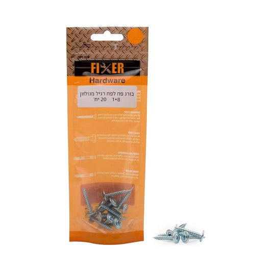 בורג פח לפח רגיל מגולוון 8*1