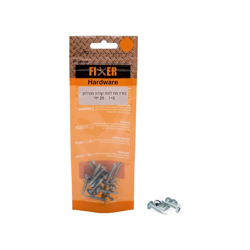 בורג פח לפח קודח מגולוון 8*1