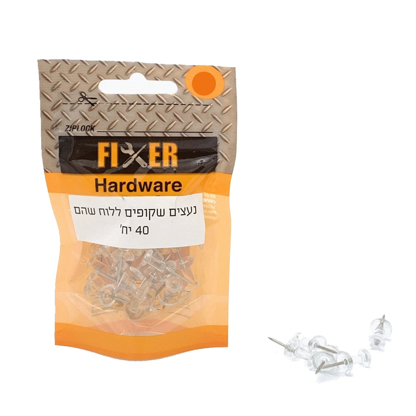 נעצים שקופים ללוח שהם 40 יח