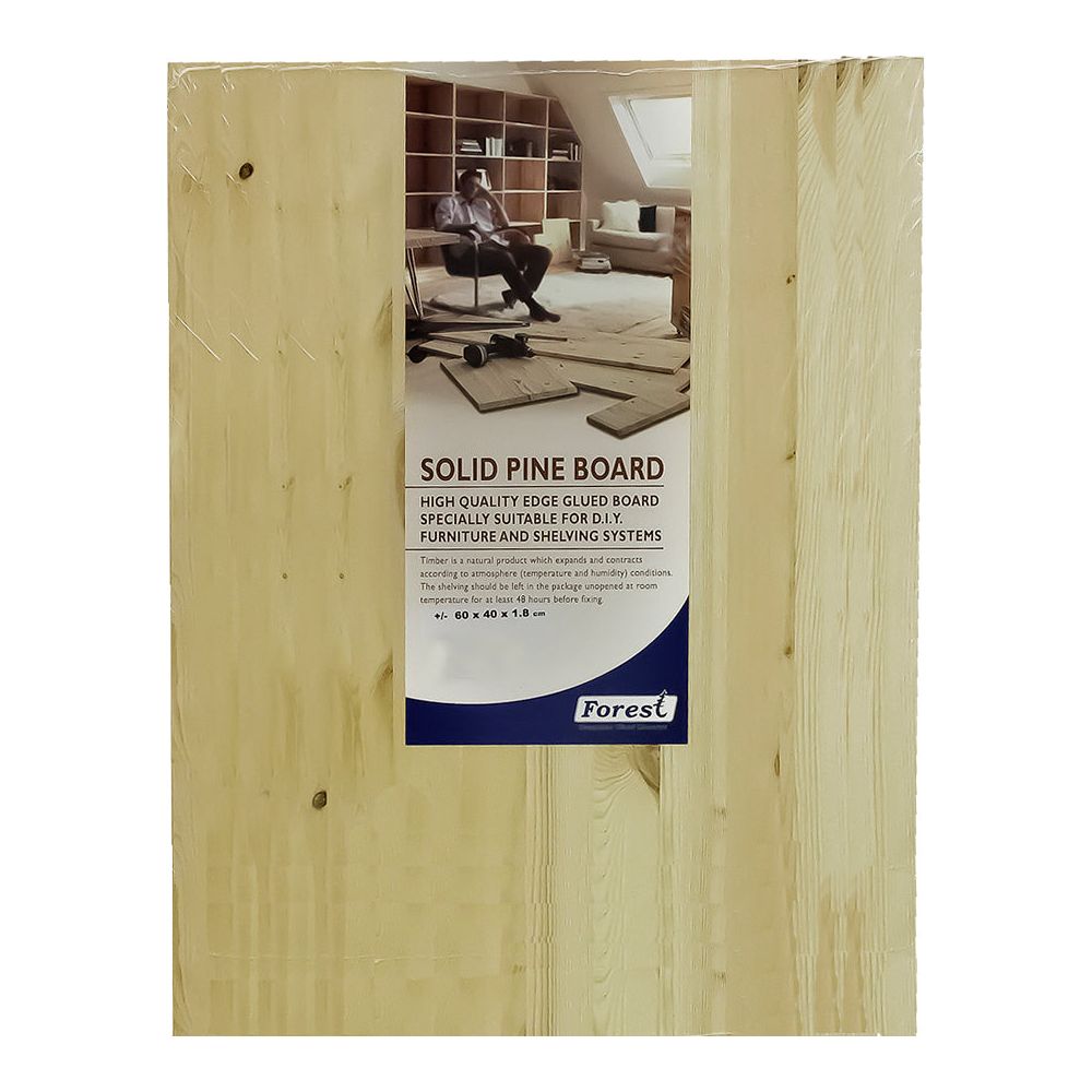 מדף מעץ אורן טבעי 80*120 סמ עובי 28 מ"מ