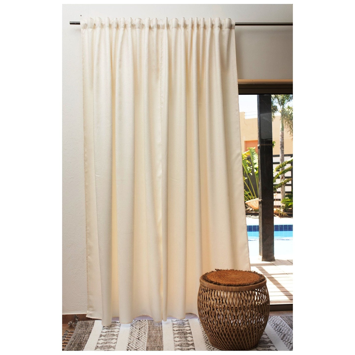 זוג - וילון השחלה מנהטן 250*140 שמנת