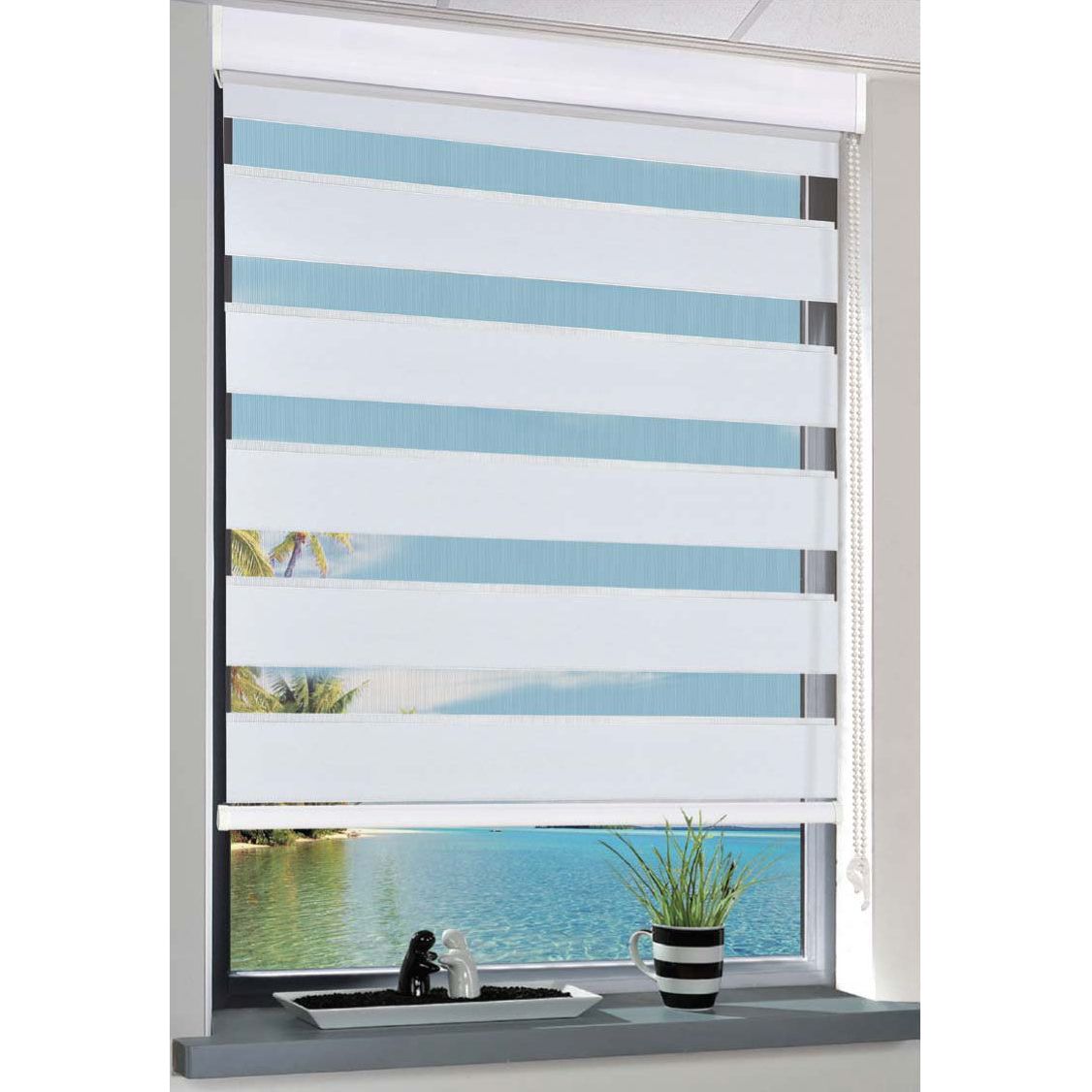 וילון גלילה זברה 250*120 לבן