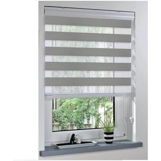 וילון זברה 80/160 אפור כהה