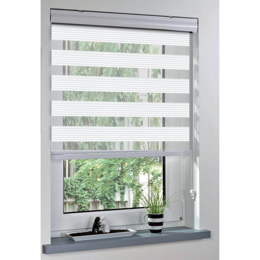 וילון זברה פליסה 140*160 ס"מ לבן