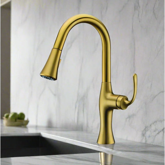 ברז מטבח נשלף P.D K9 זהב מוברש