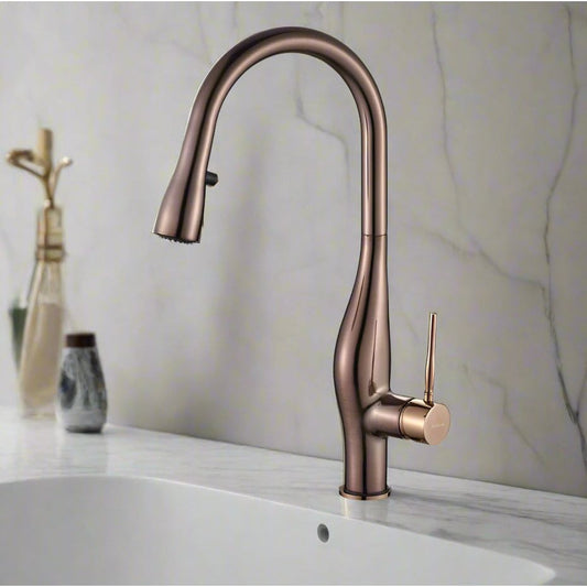 ברז מטבח נשלף מעיין נחושת