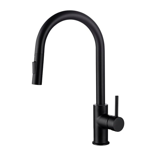 ברז מטבח נשלף גראנדה שחור מט