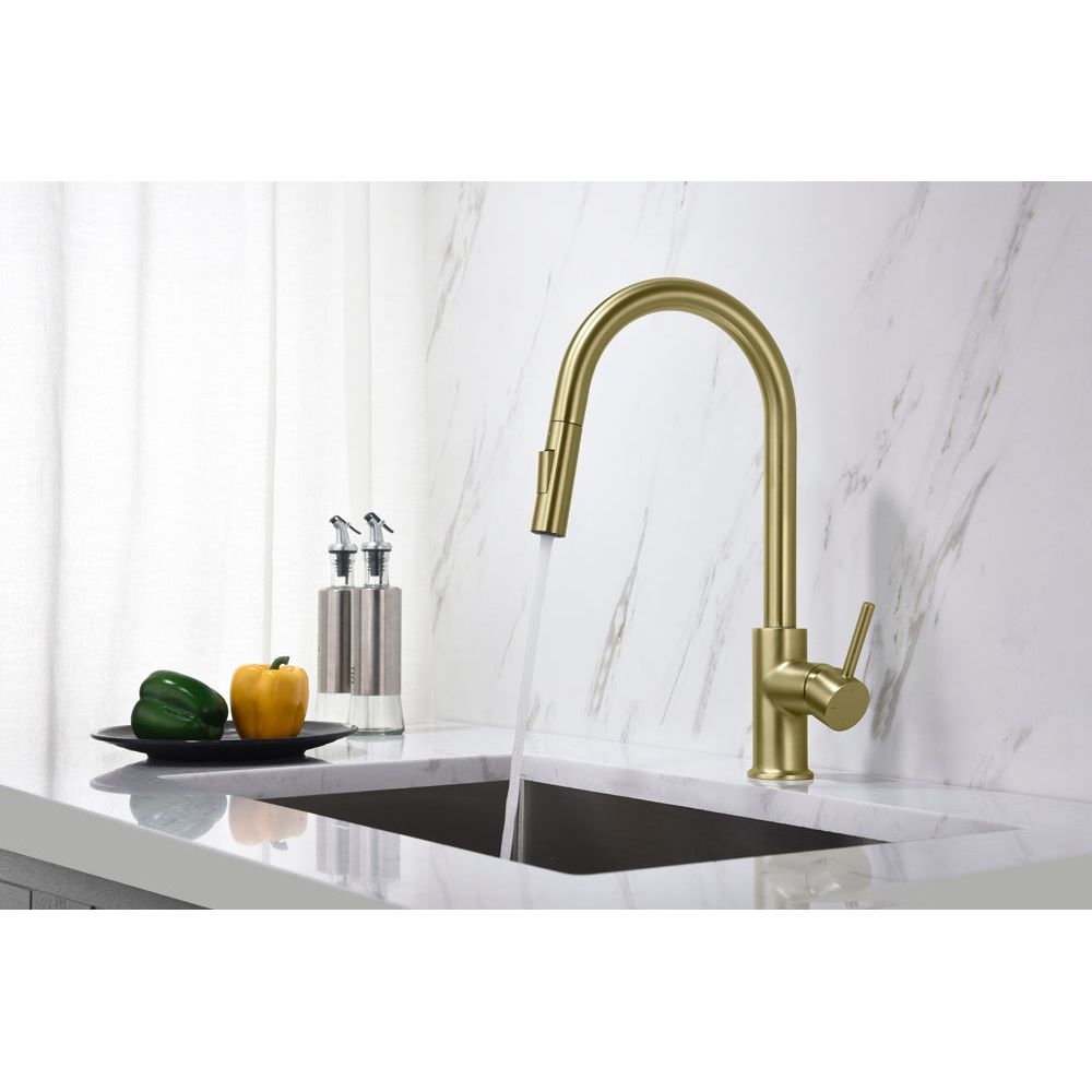 ברז מטבח נשלף גראנדה זהב