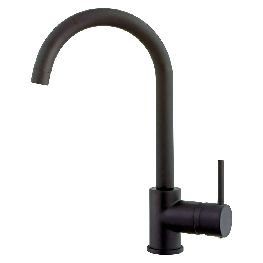 ברז מטבח ברבור פיה מסתובבת שחור מט