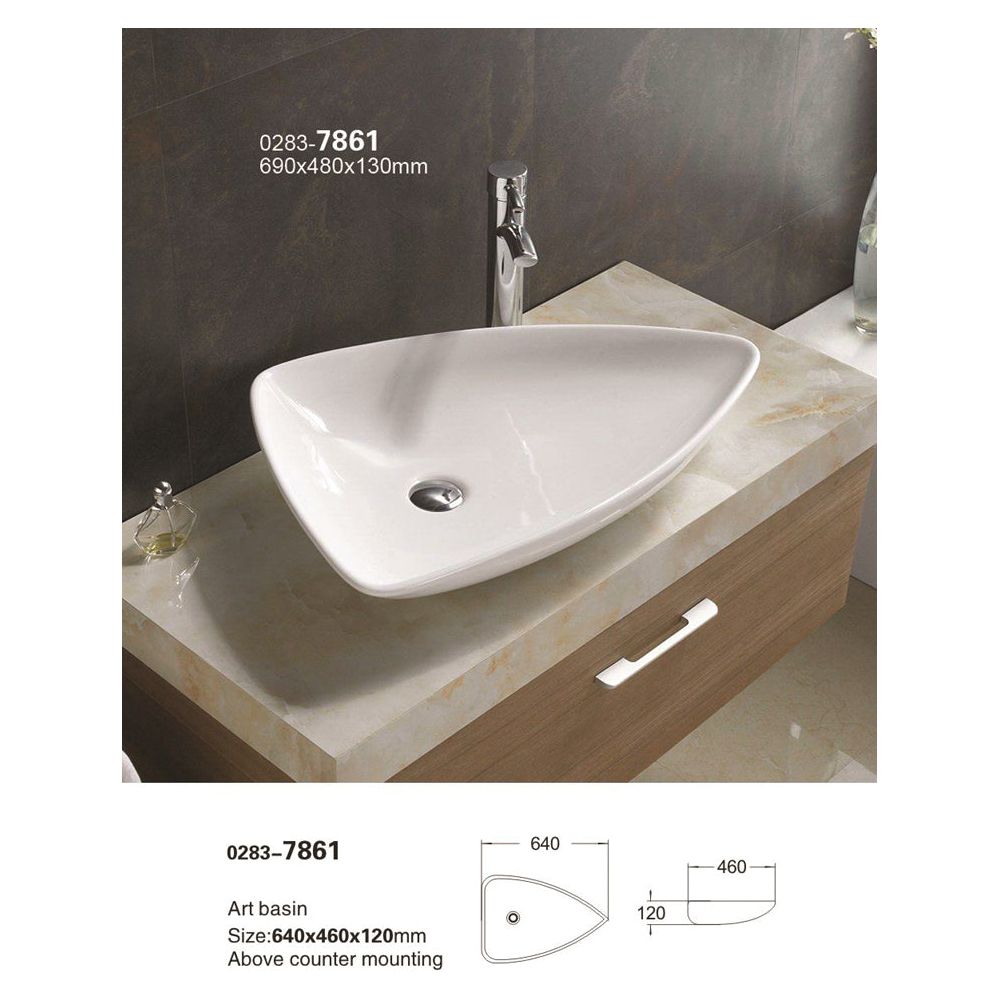 כיור מונח 69*48 ס"מ משולש 7861