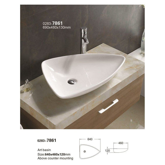 כיור מונח 69*48 ס"מ משולש 7861