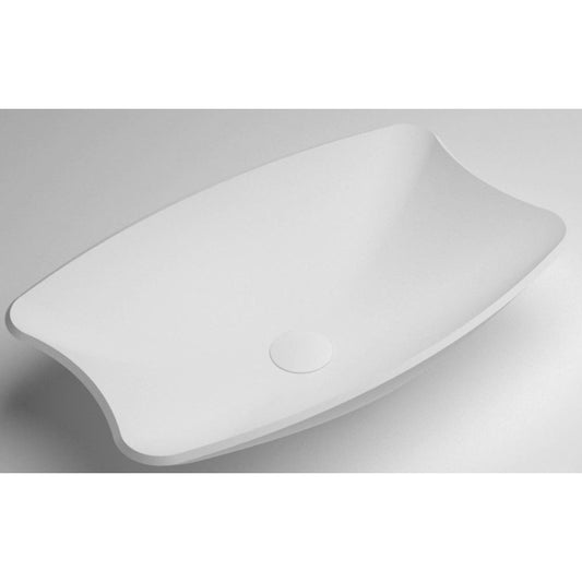 כיור מונח מעוצב אקרילי 59*38 ס"מ לבן מט