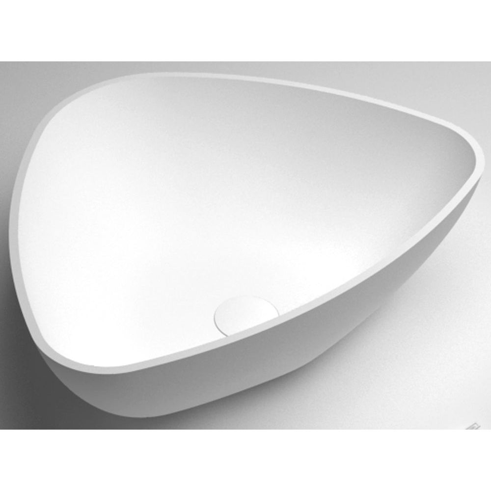 כיור מונח משולש אקרילי 57*45 ס"מ לבן מט