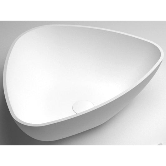 כיור מונח משולש אקרילי 57*45 ס"מ לבן מט