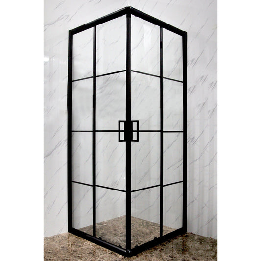 מקלחון פינתי IN-OUT ריבועים פרזול שחור 86-89