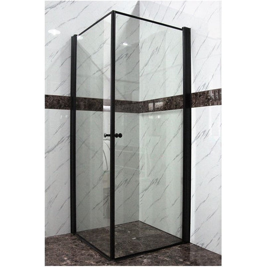 מקלחון פינתי IN OUT חלק פרזול שחור דגם 405 - 79–76 ס"מ