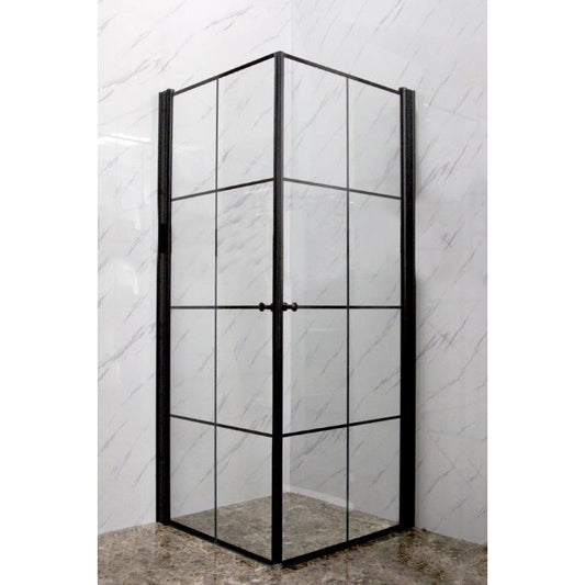 מקלחון פינתי IN-OUT פרזול שחור