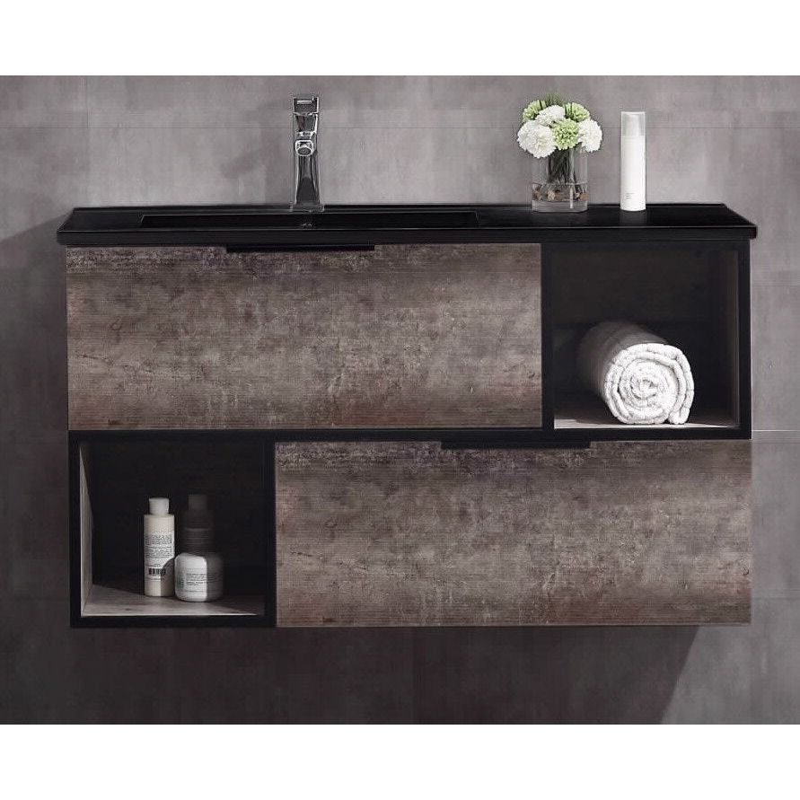 ארון אמבטיה תלוי פאלרמו 101 ס"מ בצבע בטון