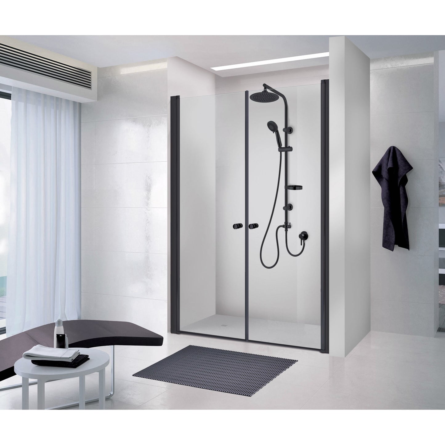 פס מגנטי כפול לאטימת הדלת 1.85 שחור