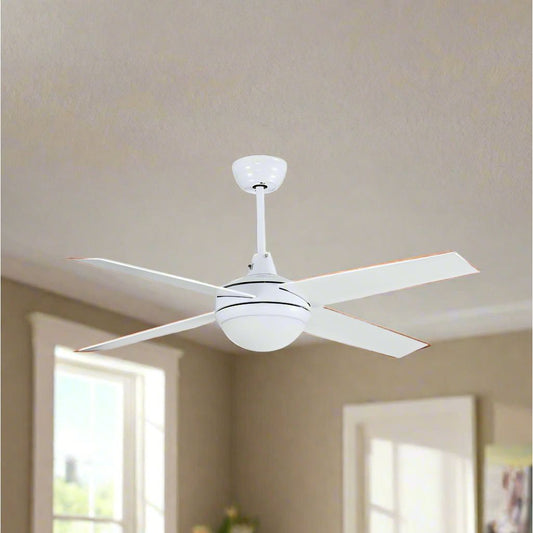 מאוורר תקרה עם שלט 4 כנפיים "48 מסדרת מלטמי בגוון לבן