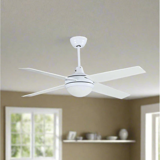 מאוורר תקרה 4 כנפיים מודרני "52 מסדרת מלטמי בגוון לבן