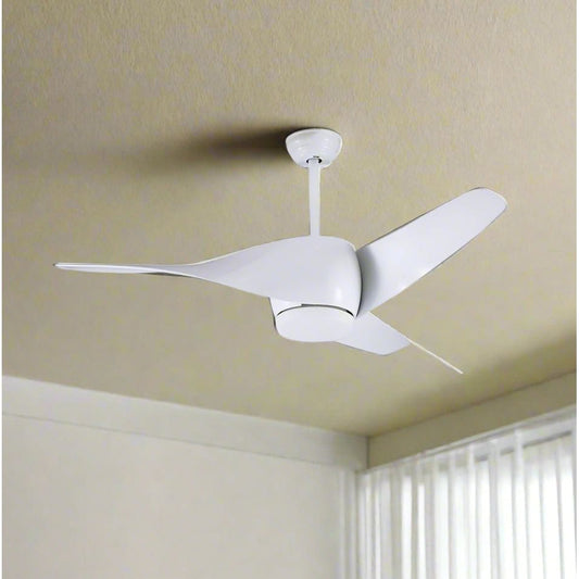 מאוורר תקרה דקורטיבי עם שלט 3 כנפיים "52 לבן