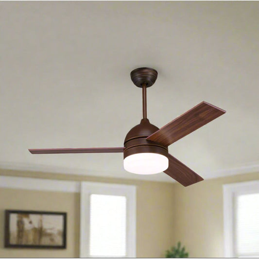 מאוורר תקרה עם שלט 3 כנפיים "42 מסדרת טייפון בגוון חום