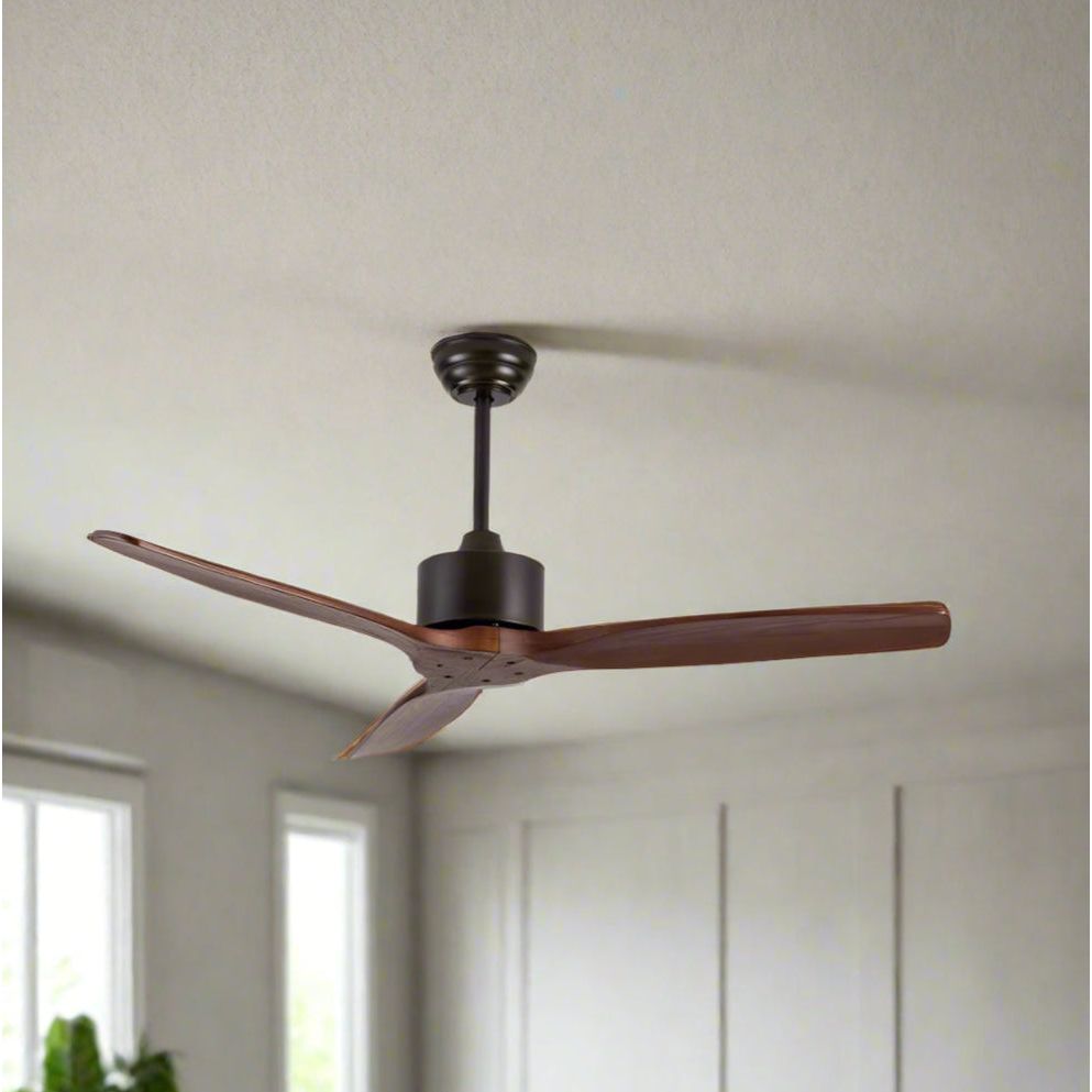 מאוורר תקרה עם שלט 3 כנפיים מעוצב "48 קפה כהה וכנפיים בגוון אגוז כהה