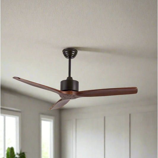 מאוורר תקרה עם שלט 3 כנפיים מעוצב "48 קפה כהה וכנפיים בגוון אגוז כהה