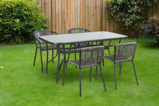 פינת אוכל לגינה שולחן ניו יורק 90*150 ס"מ + 4 כסאות "וניס"