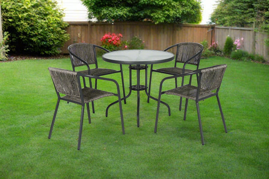 פינת אוכל לגינה שולחן ניו יורק 90 ס"מ + 4 כסאות "וניס"