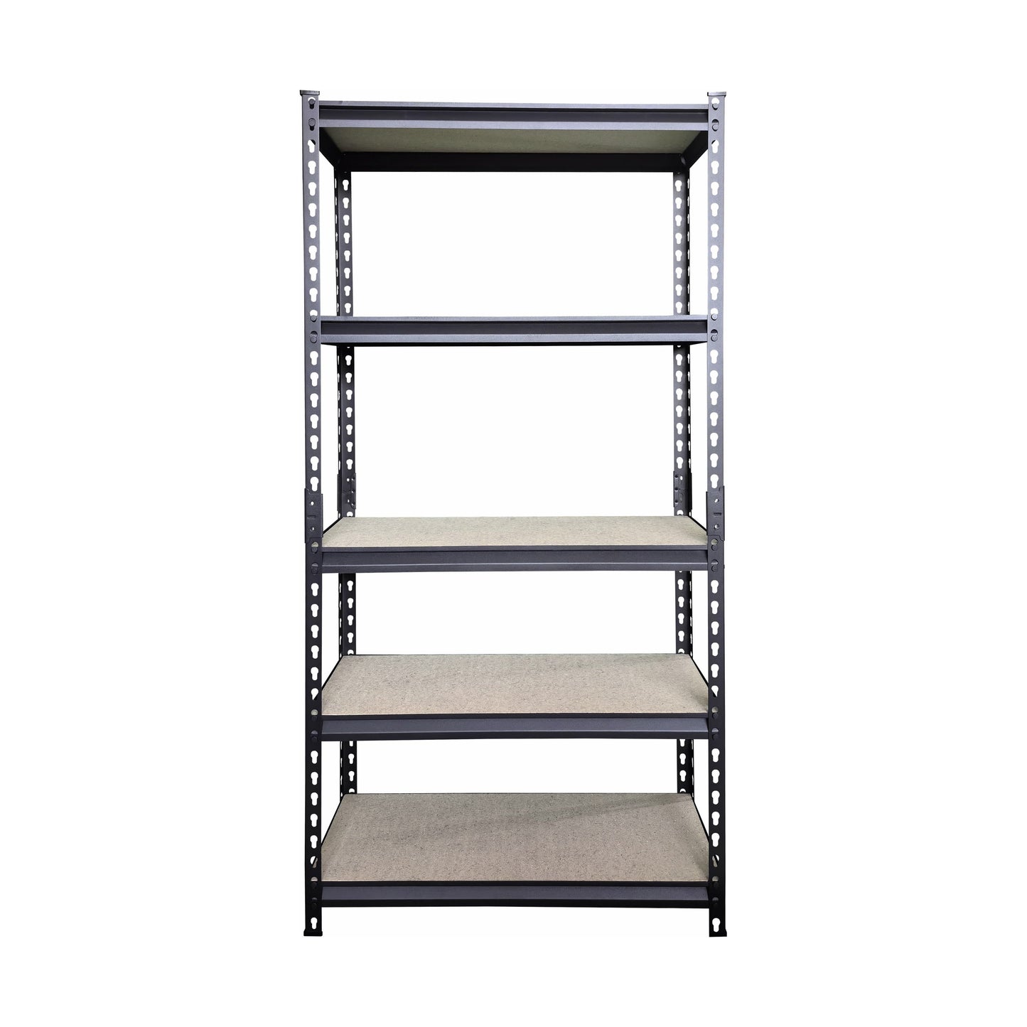 כוננית מתכת קטנה בצבע שחור בשילוב 5 מדפי עץ