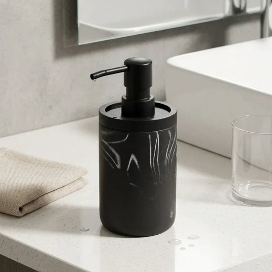 דיספנסר אלגנט שיש שחור, Bathroom , Clear Sunny Day.