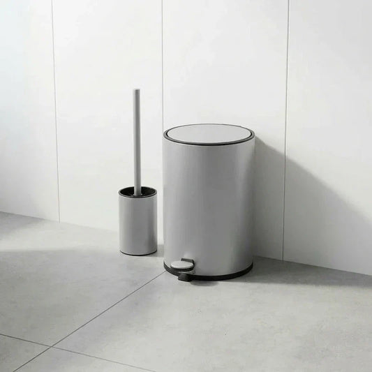 סט פח ומברשת אסלה ALIN אפור מט, Bathroom , Clear Sunny Day.