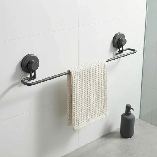 מתלה למגבת מתכת אמסטרדם שחור וואקום, Bathroom , Clear Sunny Day.