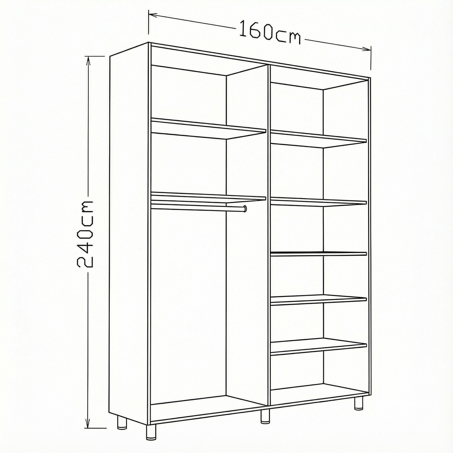 ארון בגדים עמי 4 דלתות שיש