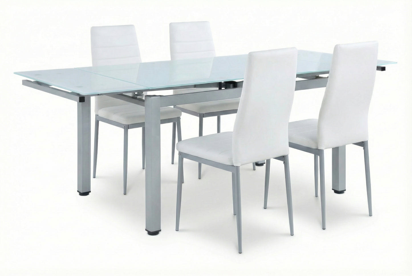 פינת אוכל דגם ונציה - שולחן אוכל לבן ו4 כסאות בלבן