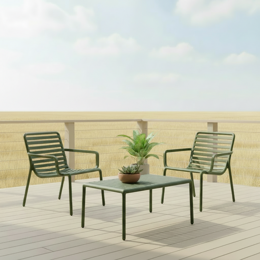 פינת ישיבה RELAX 2 כורסאות + שולחן פלסטיק