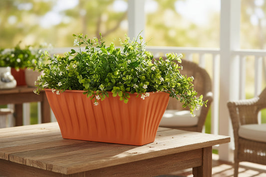 אדנית למרפסת ולגינה צבע כתום 32 סמ