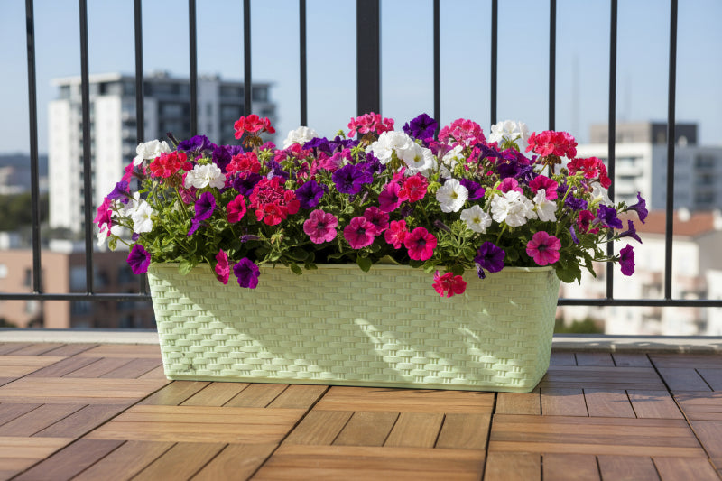 אדנית למרפסת ולגינה דמוי ראטן 40 סמ