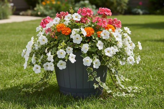 אדנית למרפסת דמוי חבית 0.9 ליטר