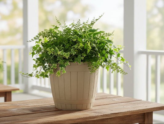 אדנית למרפסת דמוי חבית 2.3 ליטר