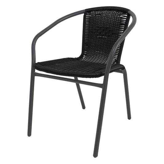 כסא לגינה ולמרפסת ראטן דגם פלורידה שחור