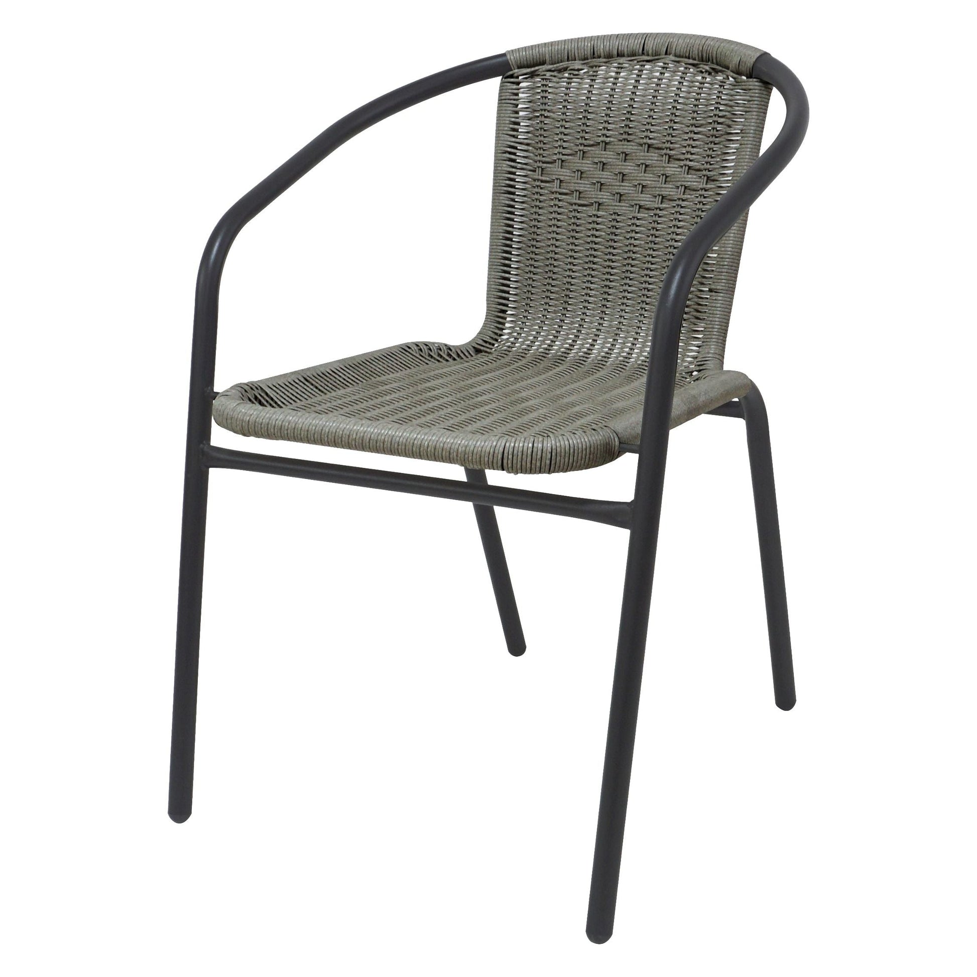 כסא לגינה ולמרפסת מתכת בשילוב ראטן, דגם פלורידה בז'
