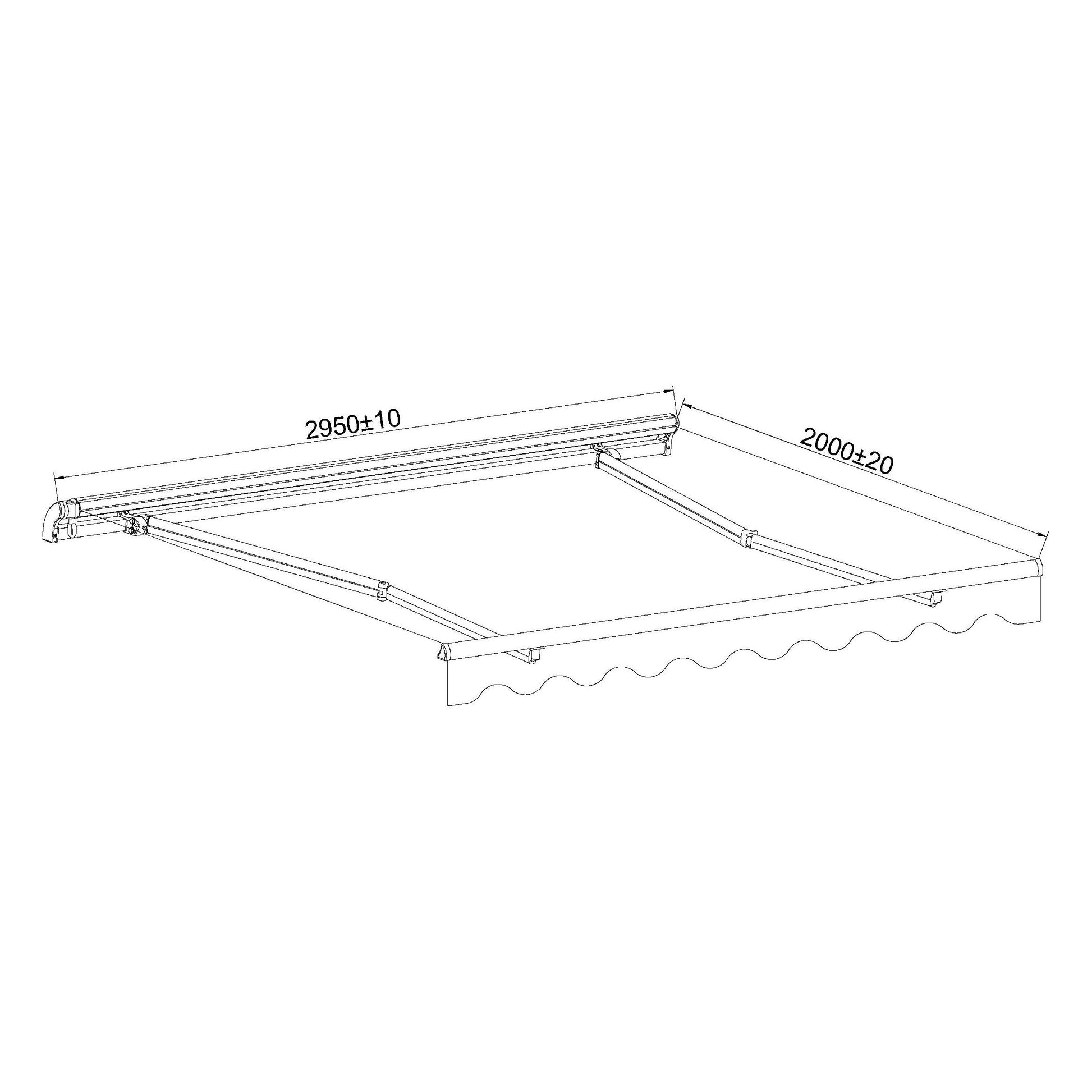 סוכך זרועות למרפסת ולגינה 200*295 ס"מ אפור
